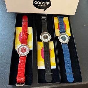 Lot of 3 Gossip Watches Vintage‎ 90s Red Black Blue